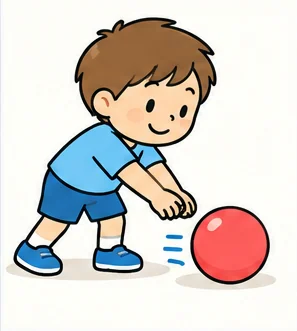 キャッチボールのステップ1のイラスト