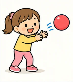 キャッチボールのステップ2のイラスト