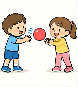 キャッチボールのステップ5のイラスト